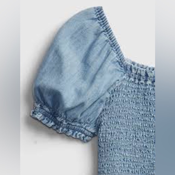 Smocked denim romper - Picture 2 of 3